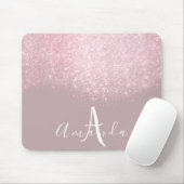 Glitzer Monogram Makeup Artist Name Pink Mauve Mousepad (Mit Mouse)
