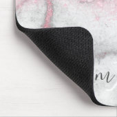 Glitzer Monogram Makeup Artist Name Rosa Marmor Mousepad (Ecke)