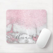 Glitzer Monogram Makeup Artist Name Rosa Marmor Mousepad (Mit Mouse)