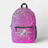 Glitzer-Monogramm Bedruckter Rucksack (Vorderseite)
