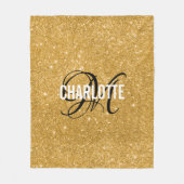 Glitzer-Monogramm-Bezeichnung Fleece-Decke Fleecedecke (Vorderseite)