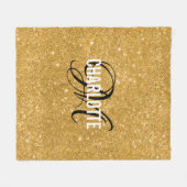 Glitzer-Monogramm-Bezeichnung Fleece-Decke Fleecedecke (Vorderseite (Horizontal))