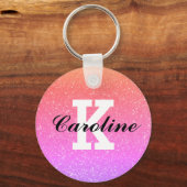 Glitzer-Monogramm für Giralbogen-individuelle Name Schlüsselanhänger (Vorderseite)
