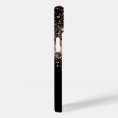 Glitzer-Monogramm-Name der schwarzen Rose Case-Mate iPhone Hülle (Rückseite / Rechts)