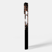 Glitzer-Monogramm-Name der schwarzen Rose Case-Mate iPhone Hülle (Rückseite / Links)