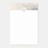 Glitzer-Monogramm Post-it Klebezettel (Vorderseite)