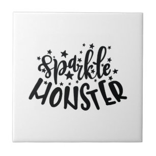 Glitzer-Monster-Halloween Fliese