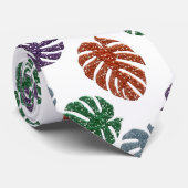 Glitzer Monstera Neck Tie Krawatte (Gerollt)