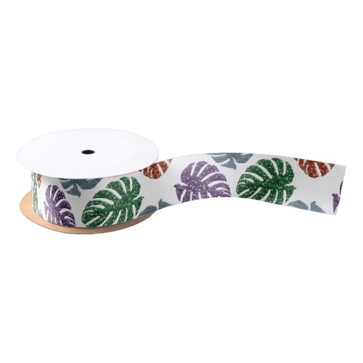 Glitzer Monstera Ribbon Satinband (Spule)