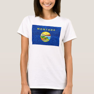 Glitzer Montana Fahnenfrauenhemd T-Shirt
