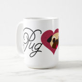 Glitzer-Mops-Liebe-Kitz-Mops in der Herz-Tasse Kaffeetasse (Vorderseite Links)