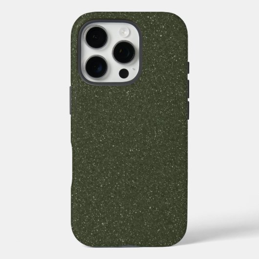 Glitzer Moss Green iPhone 16 Pro Case - Anpassen (Rückseite)