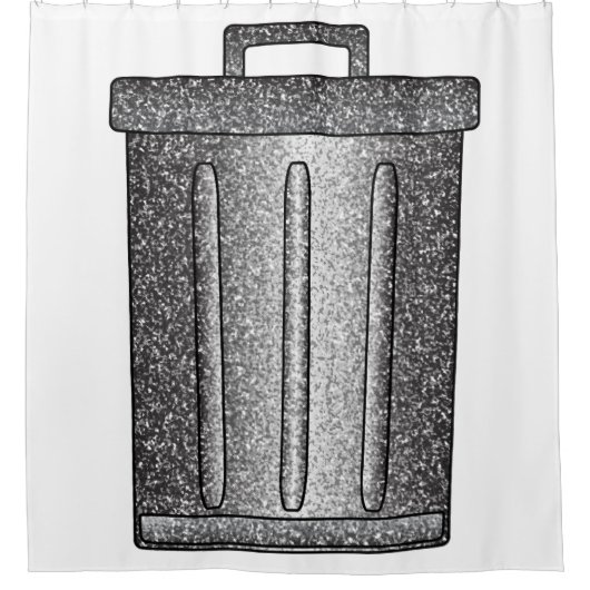 Glitzer-Mülleimer Duschvorhang (Vorderseite)