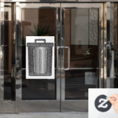 Glitzer-Mülleimer Fensteraufkleber (Büro Tür)