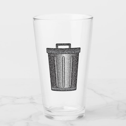 Glitzer-Mülleimer Glas (Vorderseite)
