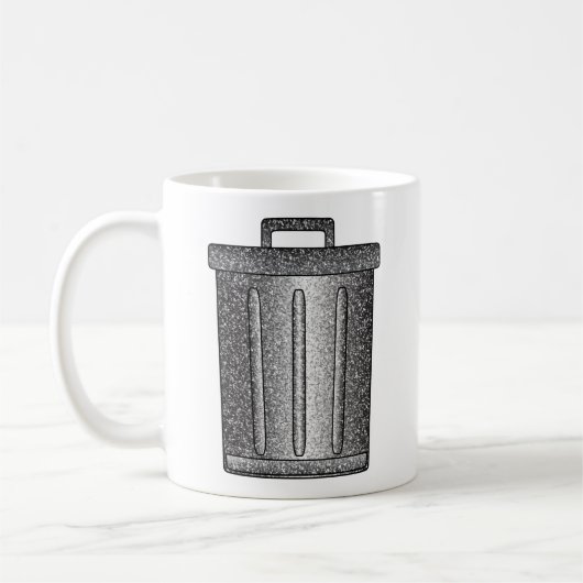 Glitzer-Mülleimer Kaffeetasse (Links)