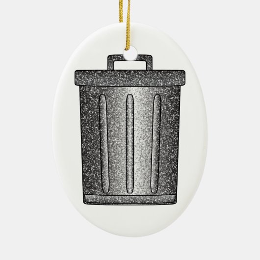 Glitzer-Mülleimer Keramik Ornament (Hinten)