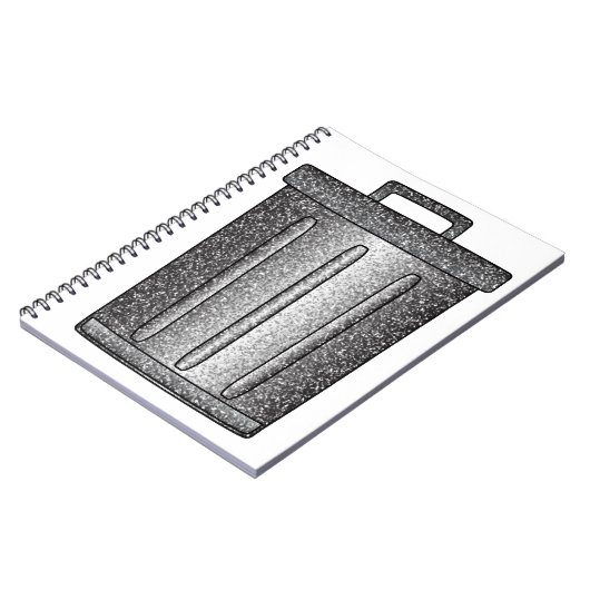 Glitzer-Mülleimer Notizblock (Linke Seite)