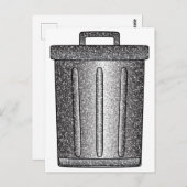 Glitzer-Mülleimer Postkarte (Vorne/Hinten)