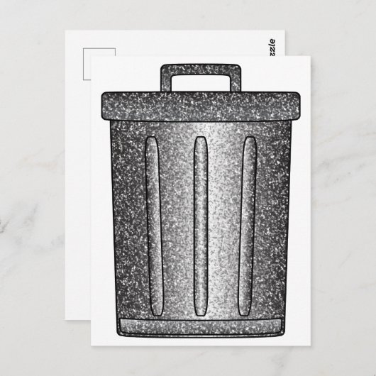 Glitzer-Mülleimer Postkarte (Vorne/Hinten)