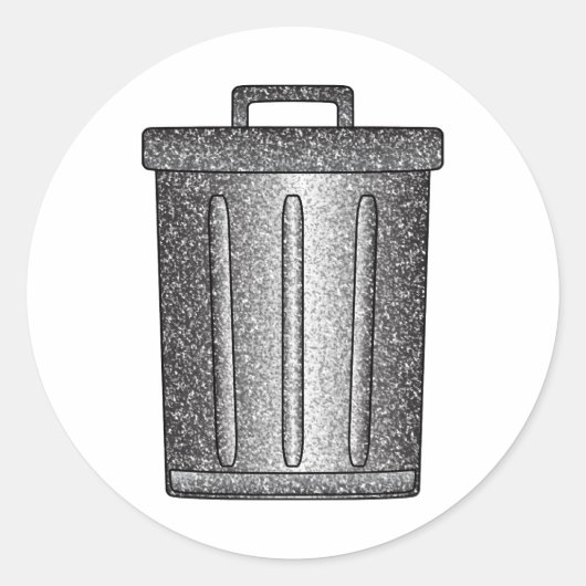 Glitzer-Mülleimer Runder Aufkleber (Vorderseite)