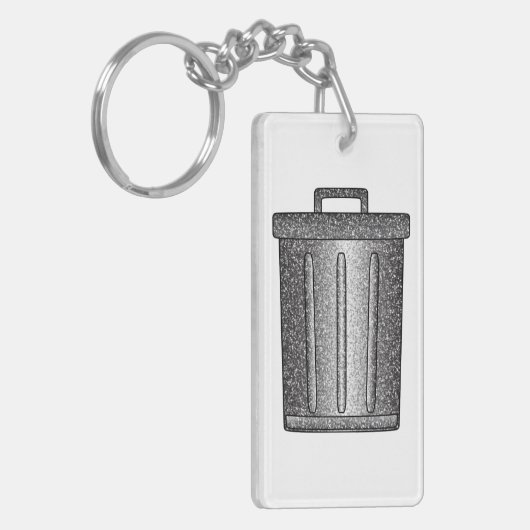 Glitzer-Mülleimer Schlüsselanhänger (Vorderseite links)