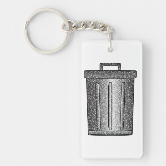 Glitzer-Mülleimer Schlüsselanhänger (Vorderseite)