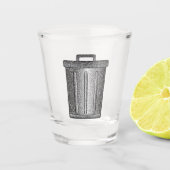 Glitzer-Mülleimer Schnapsglas (Vorderseite)