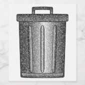 Glitzer-Mülleimer Weinetikett (Einzelnes Label)