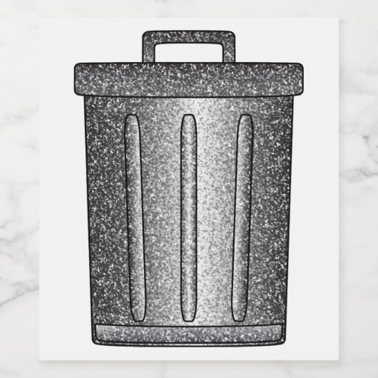 Glitzer-Mülleimer Weinetikett (Einzelnes Label)