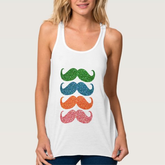 Glitzer Mustache #3 Tank Top (Vorderseite)