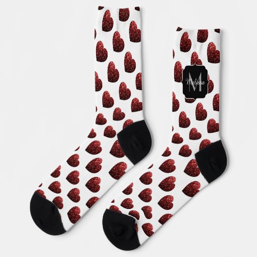 Glitzer-Muster Monogram Socken (Linkes Detail)