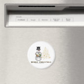 Glitzer N Gold Snowman Magnet (In Situ (Geschirrspüler))