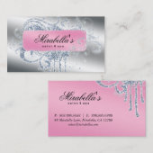 Glitzer-Nagel-Salon-Verabredung elegantes Bling Visitenkarte (Vorne/Hinten)
