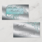 Glitzer Nail Salon Ernennung Elegante Bling Terminkarte (Vorne/Hinten)