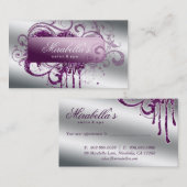 Glitzer Nail Salon Ernennung Elegante Bling Terminkarte (Vorne/Hinten)