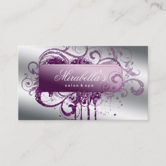 Glitzer Nail Salon Ernennung Elegante Bling Terminkarte (Vorderseite)