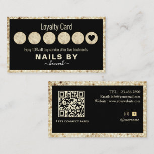Glitzer Nail Salon Loyalty Card Visitenkarte