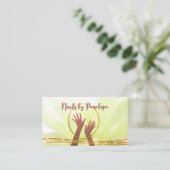 Glitzer Nail Salon Manicure mit afrikanischen Händ Visitenkarte (Stehend Vorderseite)