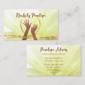 Glitzer Nail Salon Manicure mit afrikanischen Händ Visitenkarte (Vorne/Hinten)