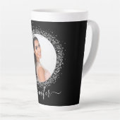 Glitzer-Namensschrift für Schwarzes Foto Milchtasse (Rechte Ecke)