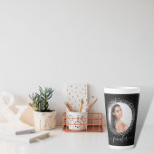 Glitzer-Namensschrift für Schwarzes Foto Milchtasse