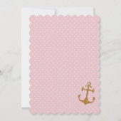 Glitzer Nautical Girl Baby Shower Einladung II (Rückseite)