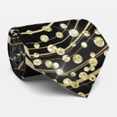 Glitzer Necktie aus schwarzem und goldenem Marmor Krawatte (Gerollt)