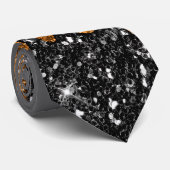 Glitzer Necktie, schwarz und kopper Krawatte (Gerollt)