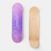 Glitzer Niedlich lila rosa Chic Skateboard (Vorderseite)