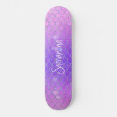 Glitzer Niedlich lila rosa Chic Skateboard (Vorderseite)