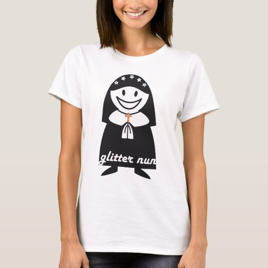 Glitzer-Nonne T-Shirt (Vorderseite)