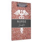 Glitzer Nurcal Medical Caduceus Pink Rose Klemmbrett (Rechts)