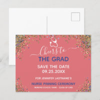 Glitzer Nurse Abschluss Pinning Save the Date Pos